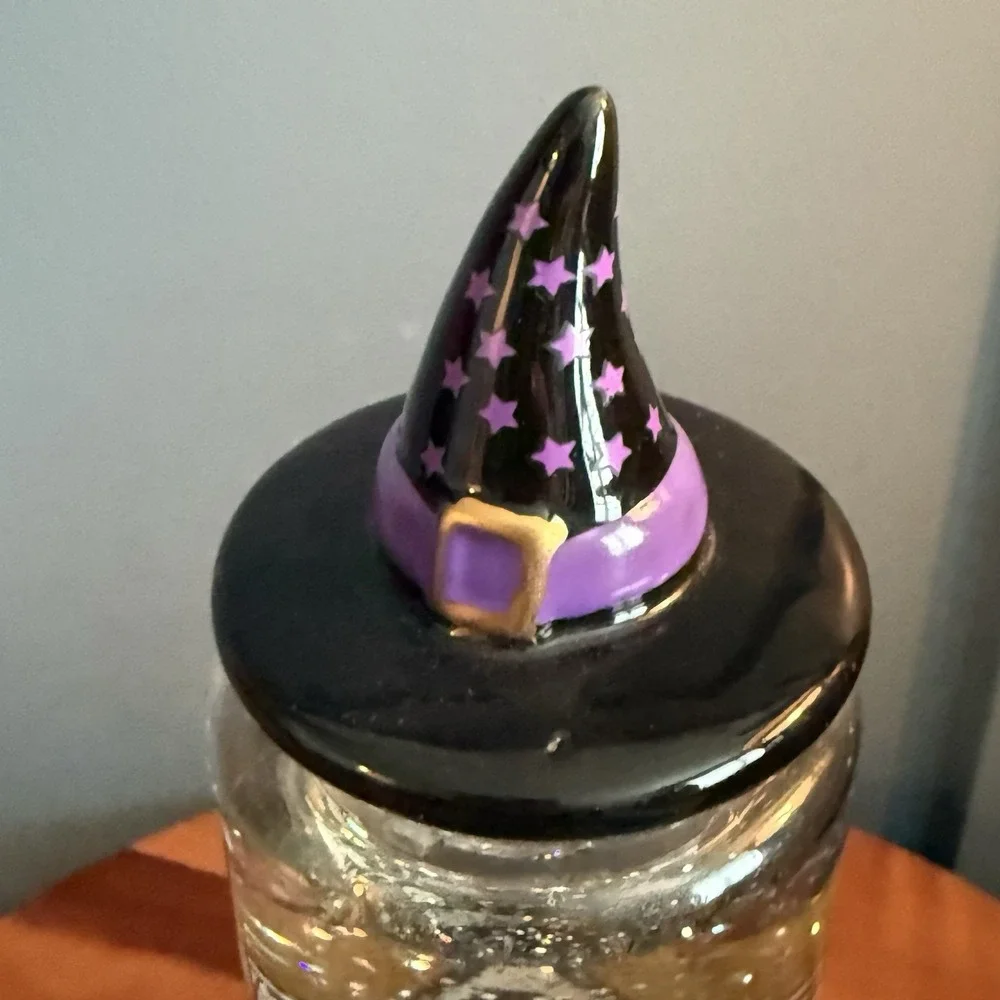 Halloween Lighted Glitter Water Globe Candle Lantern Witch Ghost Pumpkin F/W